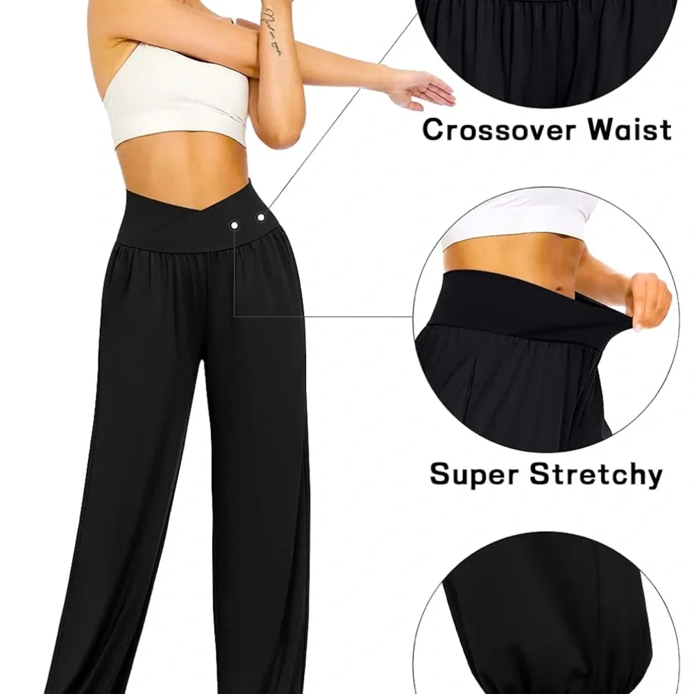 UEU High Waisted Flowy Yoga Joggers with Pockets Perfect for Lounge Sz M/L NWT - Picture 2 of 6